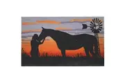 Solemate Latex Backed Coir Lady & Horse 45x75cm Slim Outdoor Stylish Doormat