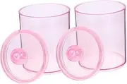 COSMEVIVI 2pcs Bathroom Can Storage Box Bathroom Organizer Cotton Swab Container Bathroom Organization Countertop Makeup Cotton Organizer Storage Jars Makeup Holder Bathroom Container
