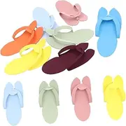 Ipetboom 12 Pairs Eva Flip-flops Slippers Disposable Nail Salon Shoes Comfortable Home Beauty Salon Footwear Random Color