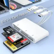 8-in-1 Multi Memory Card Reader USB C Lightning USB Multi Card Reader for SD ...