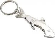 TOPASION Creative Metal Corkscrew Shark Beer Bottle Opener Keychain Pendant