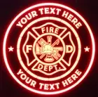 Custom Firefighter LED Sign – Personalized Fire Dept. Maltese Cross Light-Up