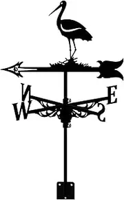 Weather Vane Stainless Steel Wind Vane Decorative Weathervane Antique Style Wind Direction Indicator, Garden Decoration Black, Suitable for Home, Garden, Barn or Pavilion