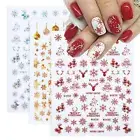 Christmas 3D Nail Art Stickers Holographic Valentine's Day Adhesive Decals Decor