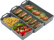 STARBRILLIANT Silicone Baking Sheet Pan Dividers,Sturdy Heatproof Handles Nonstick Tray,Cooking Reimagined,Reusable Bakeware Set for Meal Prep,Easy to Clean,Air Fryer,Oven Safe (4)