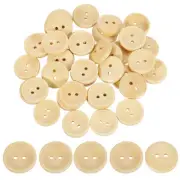 100Pcs Wooden Buttons 20mm 2 Hole Round Wood Sewing Button Craft, Natural Wood