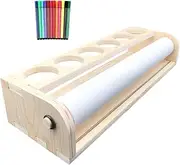 Tadill Craft Paper Roll Dispenser Art Supplies Portable Easy to Asseble Wooden Tabletop Easel for Kids Drawing Writing Banners