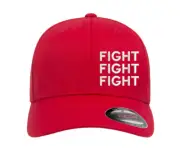 FIGHT FIGHT FIGHT Donald Trump 2024 Shooting MAGA Embroidered Red Flexfit Hat