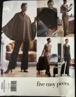 2053 Vogue FIVE EASY PIECES Cape Dress Top Skirt Vest Jumpsuit Pattern 12 14 16