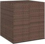 vidaXL Garden Cushion Storage Box - PE Rattan, Powder-Coated Steel, Water-Resistant Lining, Gas Lift Mechanism, Indoor/Outdoor Use, Brown, 100x97.5x104 cm