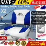 Boat Seats Swivel Rotatable Base Folding Fishing All Weather Boating Chair x 2