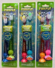Firefly Toothbrush Light Up Timer 1 Minute Soft Dual-3 Packs of 2