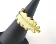 Leaf Ring Adjustable Matte Gold Plated Brass (16mm 5US inner size) 3072