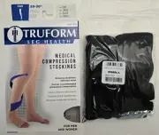 Truform Leg Compression Stocking 20-30* Firm Thigh High OpenToe 0868 Large Black