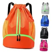 Drawstring Backpack Gym Bag for Women, String Bags Sports Cinch Sackpack Orange