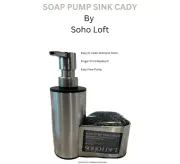 Stainless Steel Soap Pump SInk Caddy With Sponge Scrubber No Installation Needed