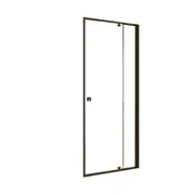 DELLA FRANCESCA Semi Frameless Glass Shower Screen - Adjustable Single Panel - Black Frame