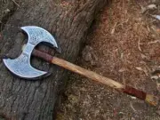 Double head Hand forged Viking axe with High carbon steel handmade hatchet