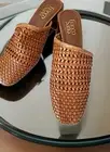 New Franco Sarto Nalla Women's Tan Woven Mule Slip On Sandals 6.5 M