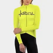 21Grams Racing Cycle Heartbeat Women's Long Sleeve Cycling Jersey Spandex Polyester Green Orange Red Heart Funny Bike Top Mountain Bike MTB Road Breathable Qui