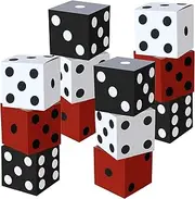 Ctosree 12 Pcs 11 Inch Dice Box Casino Night Birthday Party Decorations Las Vegas Party Themed Party Supplies 3D Block Centerpieces Box Stacking in Red Black White (Black, White, Red)