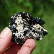 2in Black Tourmaline Crystal Flower Cluster Floater, Namibia bt12