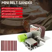 Mini Belt Sander Electric Sanding Polishing Grinding Machine 7 Variable Speed
