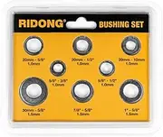 RIDONG Saw Blade Bushing Set Saw Blade Adapter Ring, Reduction Ring Combo, 30mm-5/8'', 20mm-5/8'', 7/8''-5/8'', 20mm-1/2'', 1''-5/8'', 20mm-10mm, 5/8''-3/8'', 5/8''-1/2'', Pack of 16