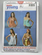 Burda Sewing Pattern 8043 Misses tops Young Fashion 6-18