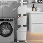(3 Layers)Rolling Laundry Hamper PP ABS Laundry Shelf Clothes Storage New