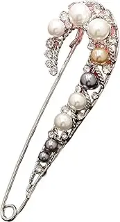 [Generic] Jewelry Retro Crystal Pearl Extra Large Safety Pins Scarf Cardigan Sweater Kilt Pin Brooch Women Jewelry