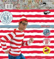 Where's Waldo Shirt Hat Glasses Adult Costume Kit LARGE/XL NEW SEALED