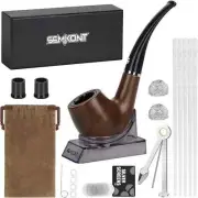 Wooden Tobacco Pipe Rest Storage Pouch Smoking Pipes Cleaner Filter Tool set