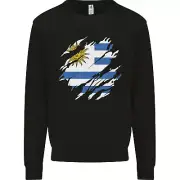 Torn Uruguay Flag Uruguayan Day Football Mens Sweatshirt Jumper