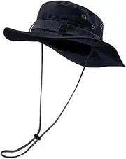 [ARG] Booni Hat Out Door Fishing Hat Wide Brim Sun UV Protect Safari Hat Foldable Adjustable Chin Strip Jungle Sun Cap Bucket Lassic Cowbow Hat for Camping Hiking Fashing Traveling