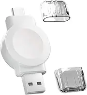 Aedlcal Portable Watch Charger for Apple Watch, Travel Charger for iWatch with USB-C & USB-A Fast Charging Magnetic Wireless Charger for Apple Watch SE/Ultra 2/Series 9/8/7/6/5/4/3/2 (A-White)