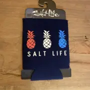 Salt Life Can Koozie Navy/White/Red Pineapple Design NEW