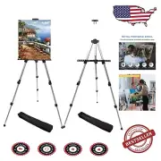 Stable Adjustable Easels for Canvas Painting - Aluminum, 2-Pack with Storage Bag