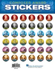 Composer Award Stickers 96 Music Teacher Student Classroom Resource Hal Leonard