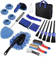 TooToo 20 Pcs Car Interior Detailing Cleaning Kit, Car Detailing Brush Kit, Duster Kit