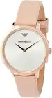 Brand New Emporio Armani AR11160 Pink Leather Strap Silver Dial Women's Watch