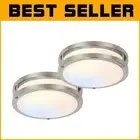 Modern 13-Inch Dimmable LED Flush Mount Ceiling Light - 5 Color Options, 2 Pack