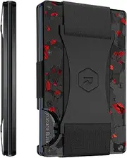 [The Ridge] Ridge Wallet for Men - Slim Minimalist Compact Wallet, RFID Protected Front Pocket Wallets for Men, Integrated Cash Strap Card Holder (Forged Ember)
