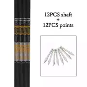 Spine 350-1000 ID4.2mm Carbon Arrows Shaft 120 Grain Points Recurve Bow