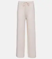 [Toteme] Toteme Cable-knit wool-blend wide-leg pants AU 14 white