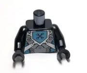 Lego - Minifigure Torso - Black Blue Grey/Gray, Armor, Tool Pattern