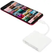 USB C SD Card Reader,CF Card Reader 3-Slot Memory Card Adapter Type-C Flash M...