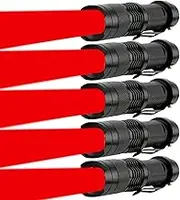 Red Light Flashlight, LED Flashlights With Clip for Hunting, Astronomy, Night Observation and Outdoor Activities (5 Pieces)