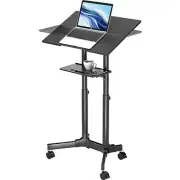 Computer Desk Mobile Laptop Table Height Adjustable Standing Desk with