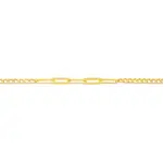 9ct Gold 25+2cm Curb & Paperclip Link Anklet